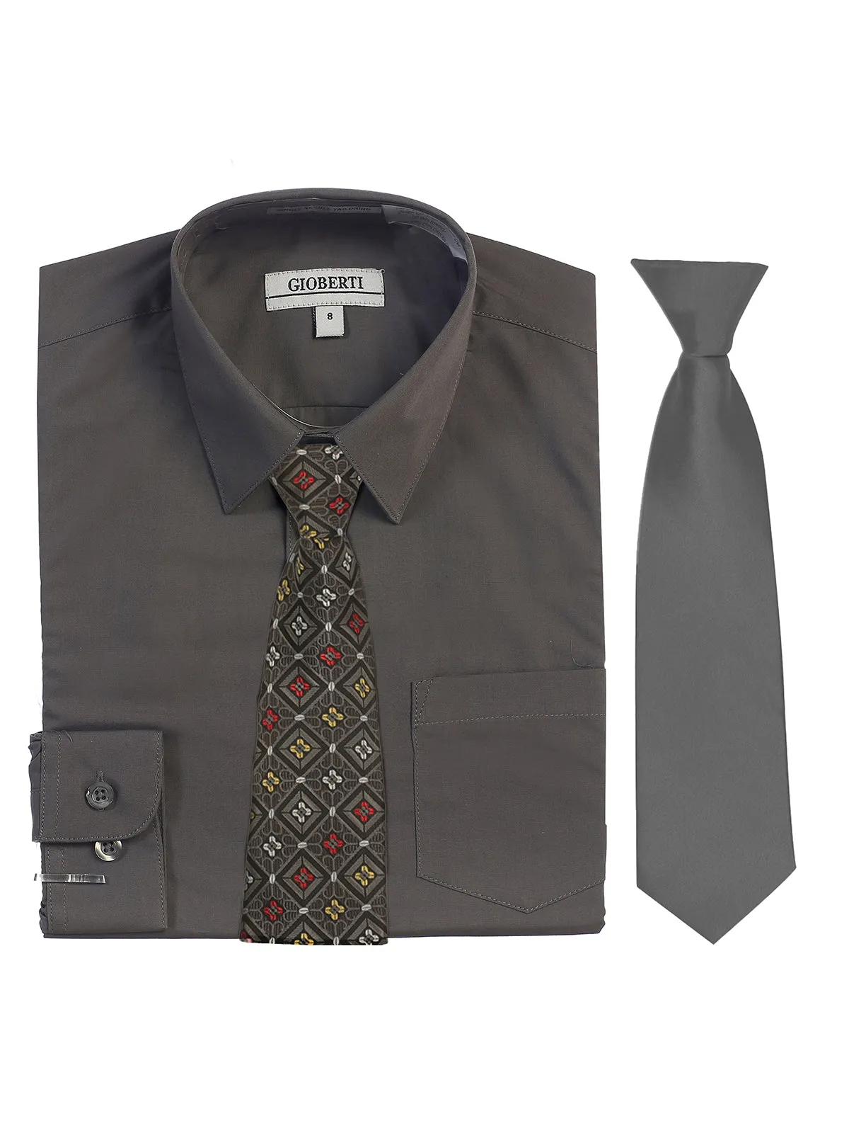 Kid's (2T-7) Shirt w/ Design Tie Set