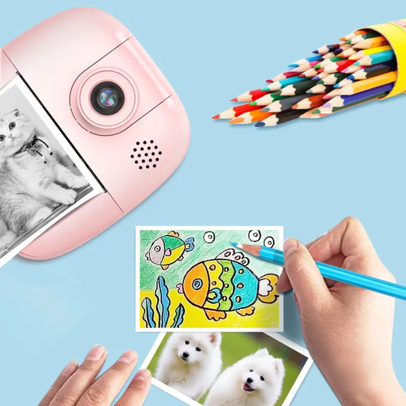 Kids Instant Thermal Print Digital Camera and Video Recorder with 2 Inch HD and 1080P Screen