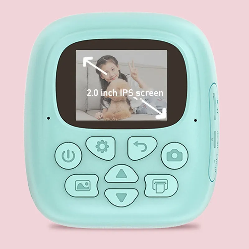 Kids Instant Thermal Print Digital Camera and Video Recorder with 2 Inch HD and 1080P Screen