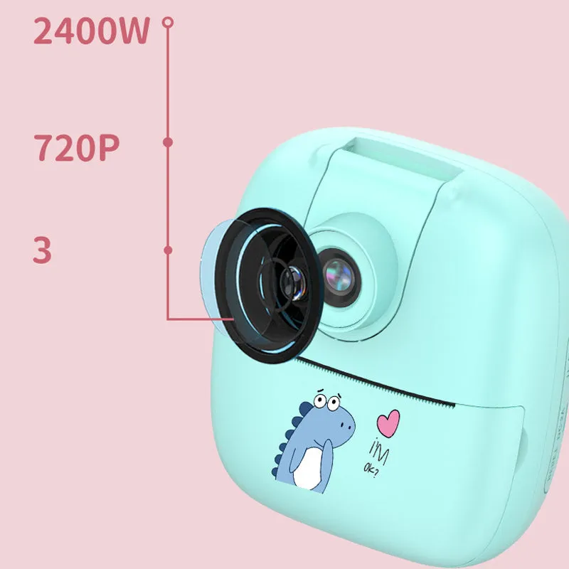 Kids Instant Thermal Print Digital Camera and Video Recorder with 2 Inch HD and 1080P Screen