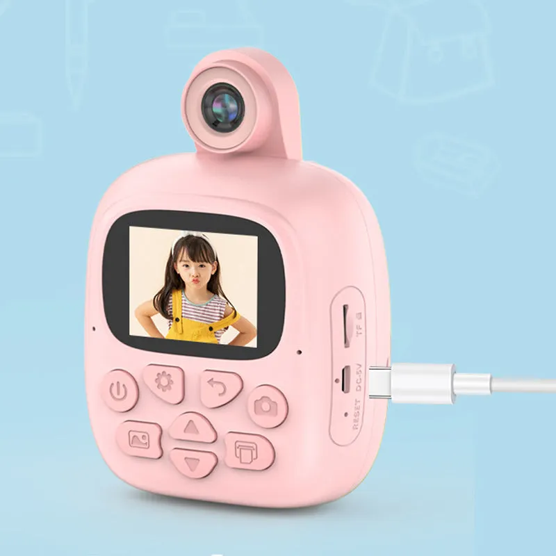 Kids Instant Thermal Print Digital Camera and Video Recorder with 2 Inch HD and 1080P Screen