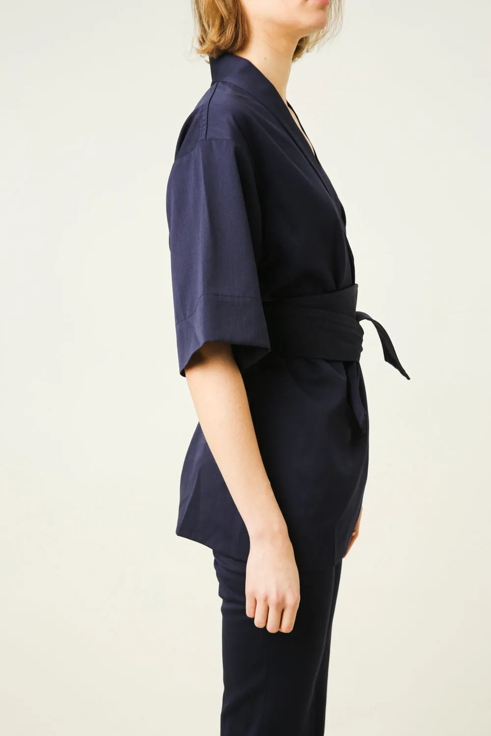 Kimono shirt with wrap