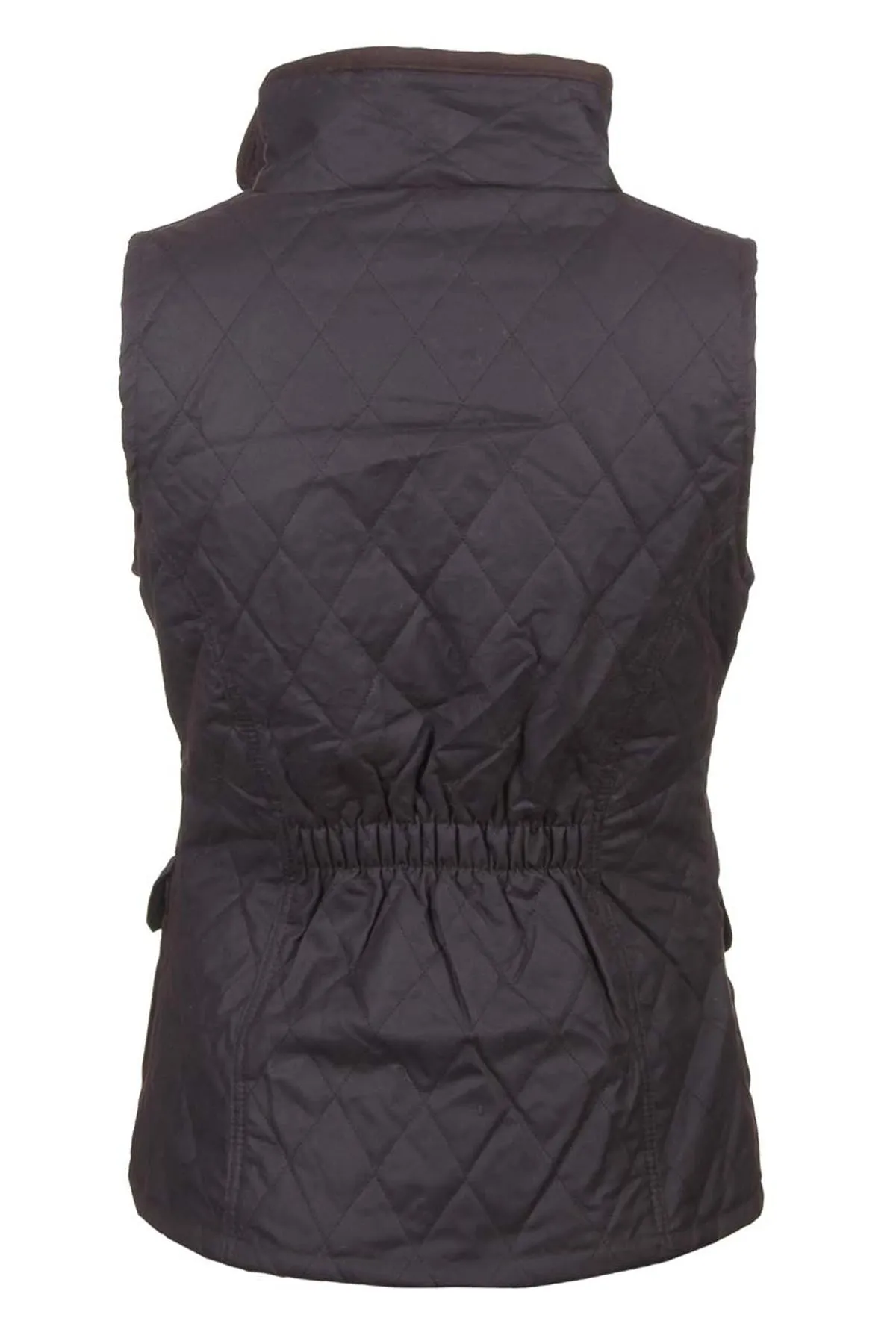 Ladies Diamond Quilted Wax Waistcoat with Elasticated Back