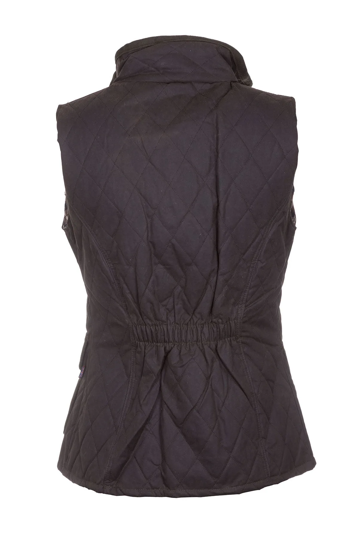 Ladies Diamond Quilted Wax Waistcoat with Elasticated Back