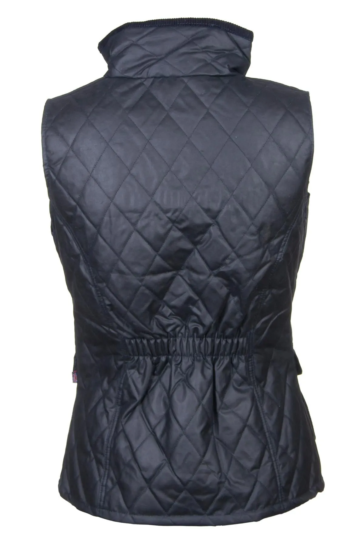 Ladies Diamond Quilted Wax Waistcoat with Elasticated Back