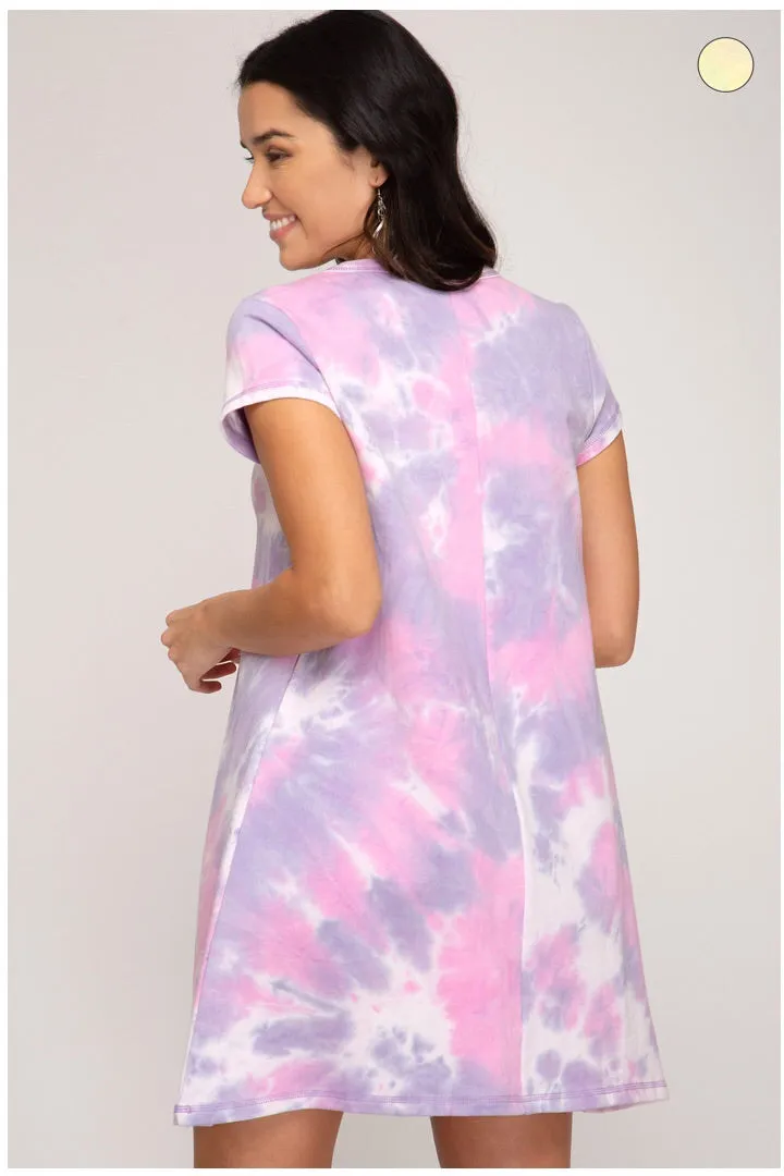 Lavender Tie Dye T-Shirt Dress