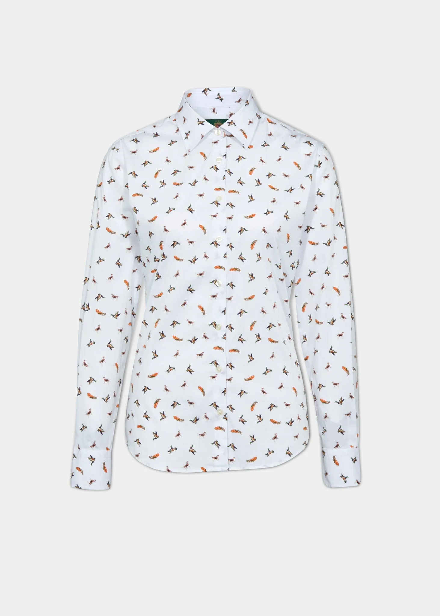 Lawen Ladies Printed Cotton Shirt - Dog & Duck Design