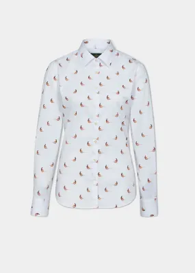 Lawen Ladies Printed Cotton Shirt - Pheasant Design