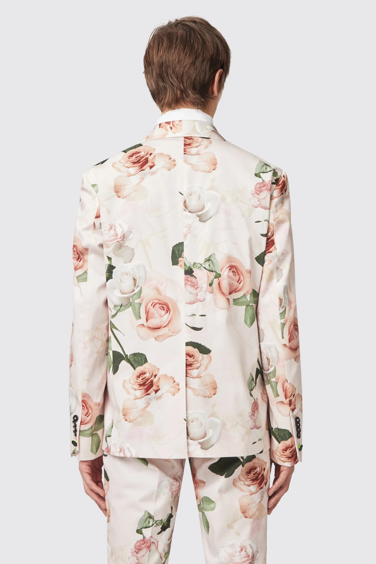 Lincoln Skinny Fit Pink Floral Cotton Jacket