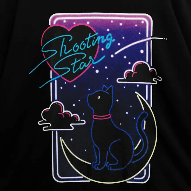 Listen Flavor cat on a moonlit night sweater