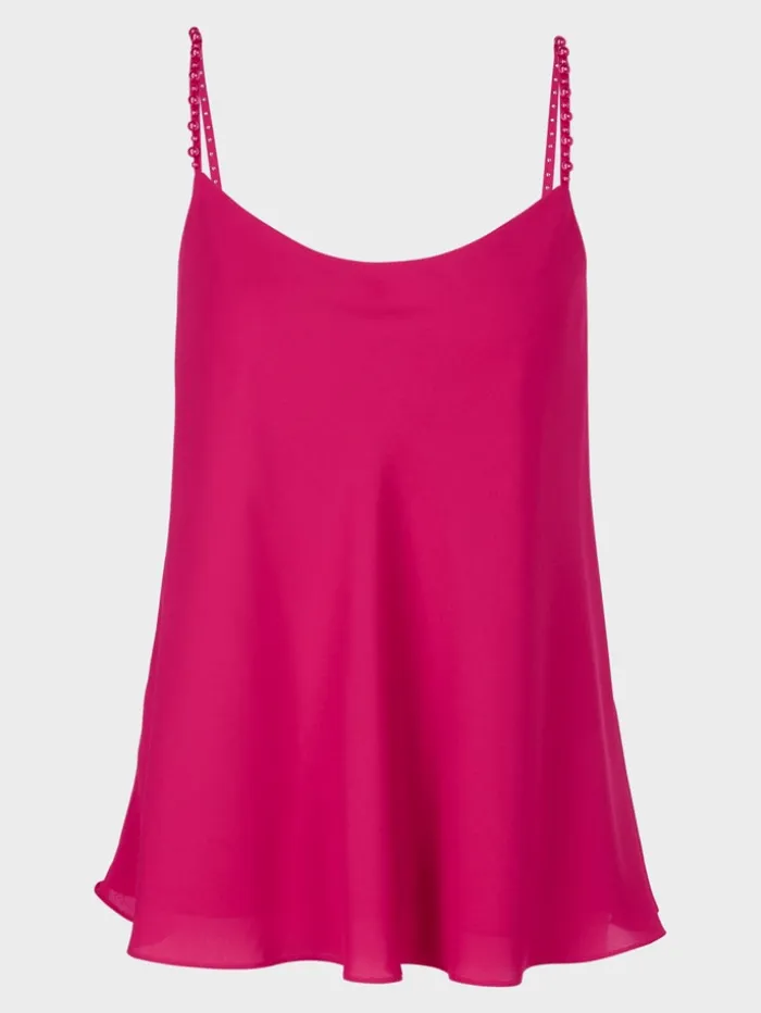 Marc Cain Collections Top With Beaded Straps In Deep Fuchsia WC 61.27 W90 COL 267