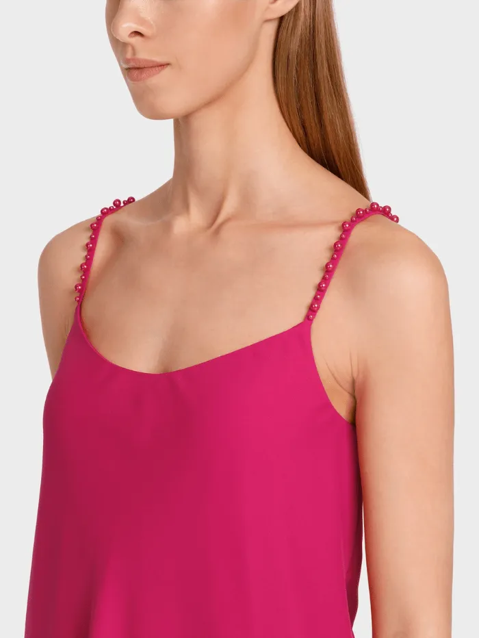 Marc Cain Collections Top With Beaded Straps In Deep Fuchsia WC 61.27 W90 COL 267