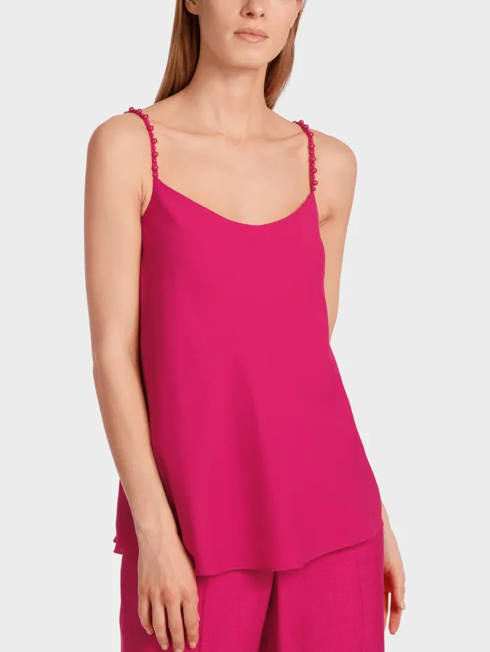 Marc Cain Collections Top With Beaded Straps In Deep Fuchsia WC 61.27 W90 COL 267