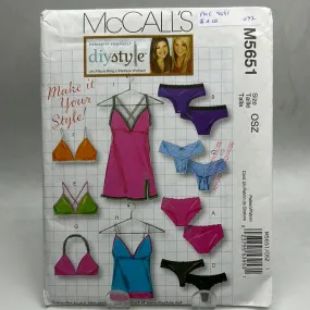 MCCALL'S  Pattern, Misses' Panties, Bras, Camisole & Slip (PMC5651)