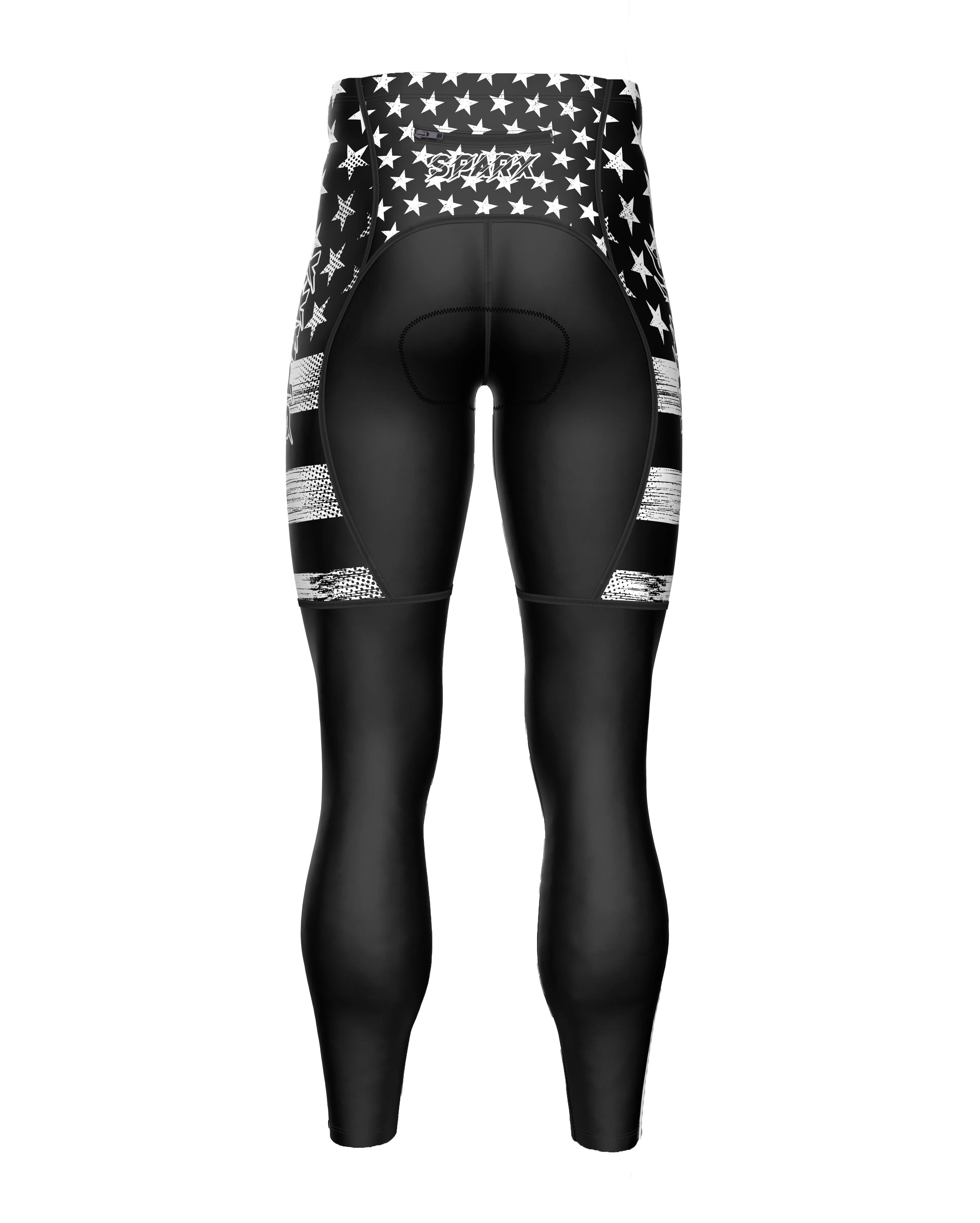 Men Black US Flag Cycling Tights