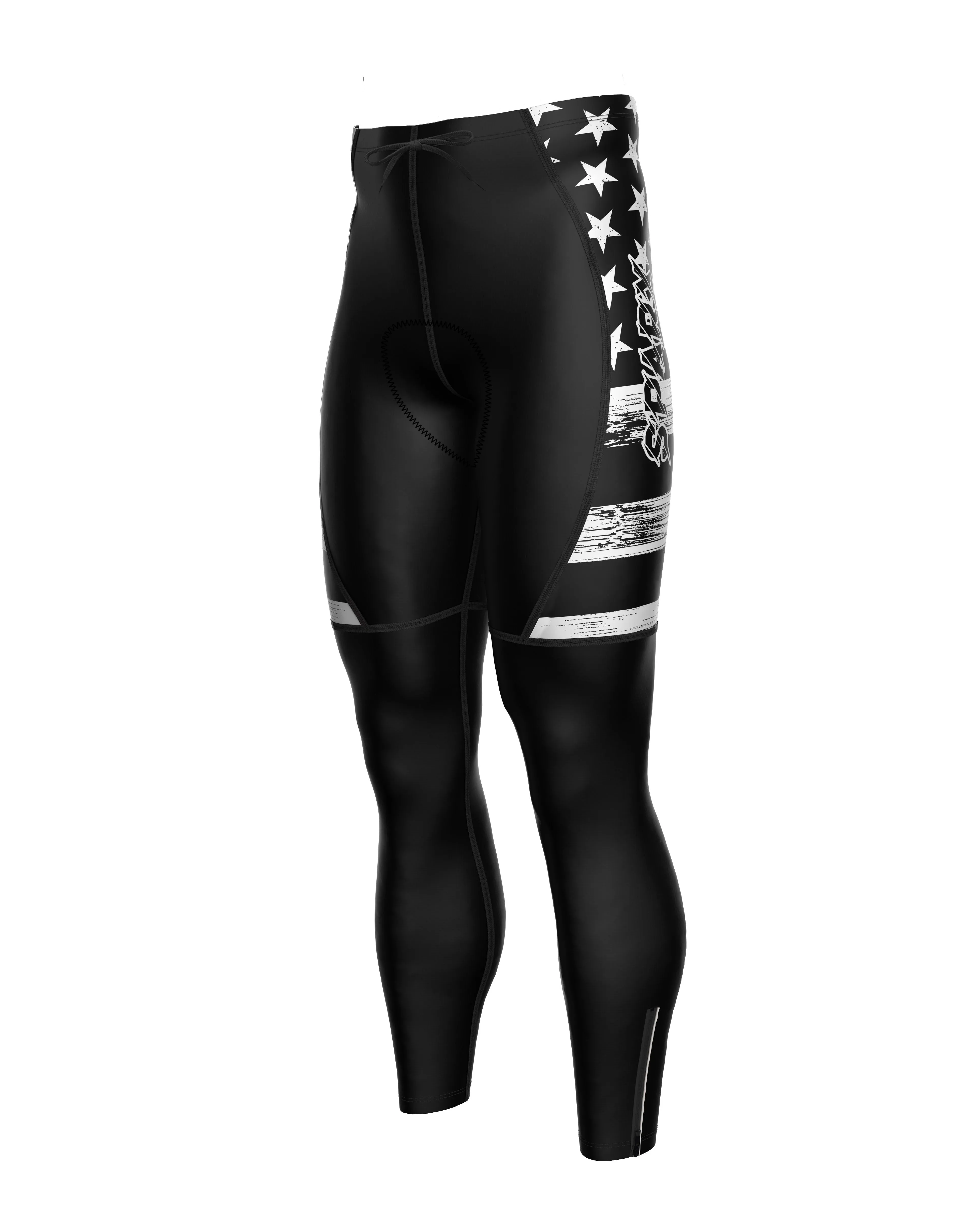 Men Black US Flag Cycling Tights