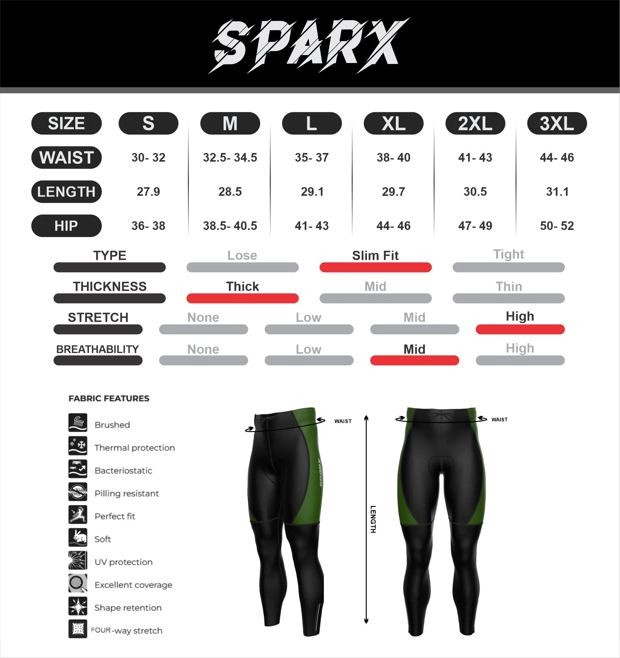 Men olive Cycling Tights