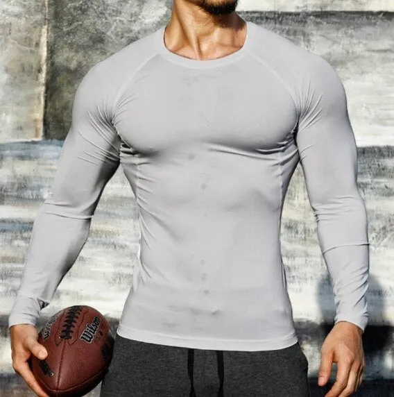 Men Quick Dry Fitness Tees Outdoor Sport Running Climbing Long Sleeves Tights Bodybuilding Tops Gym Train Compression T-shirt