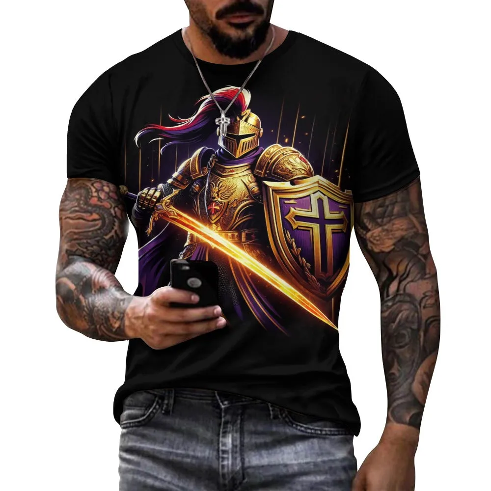 Men's Bold Templar Warrior Cotton T-shirt