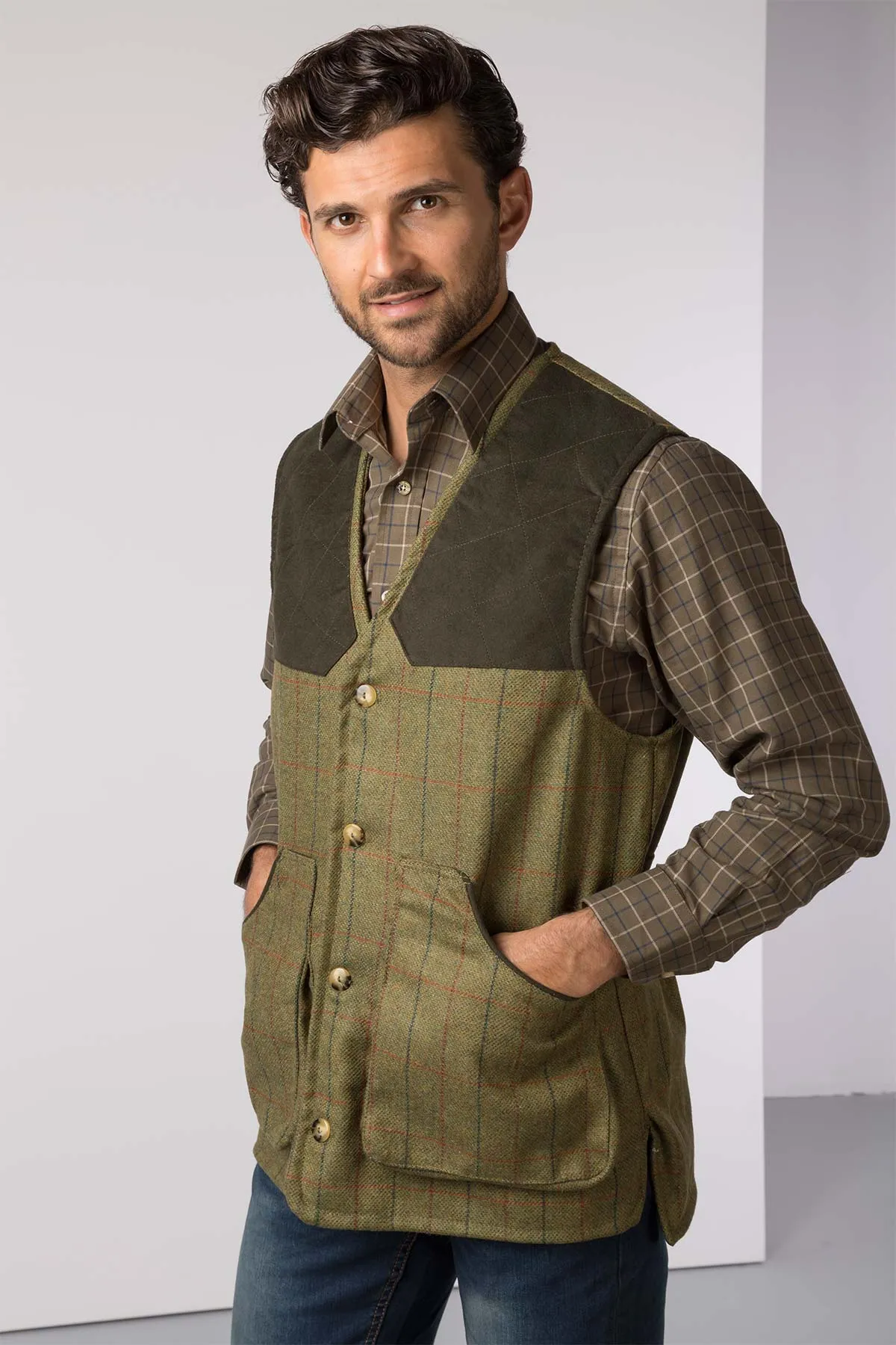 Men's Tweed Shooting Waistcoat - Danby