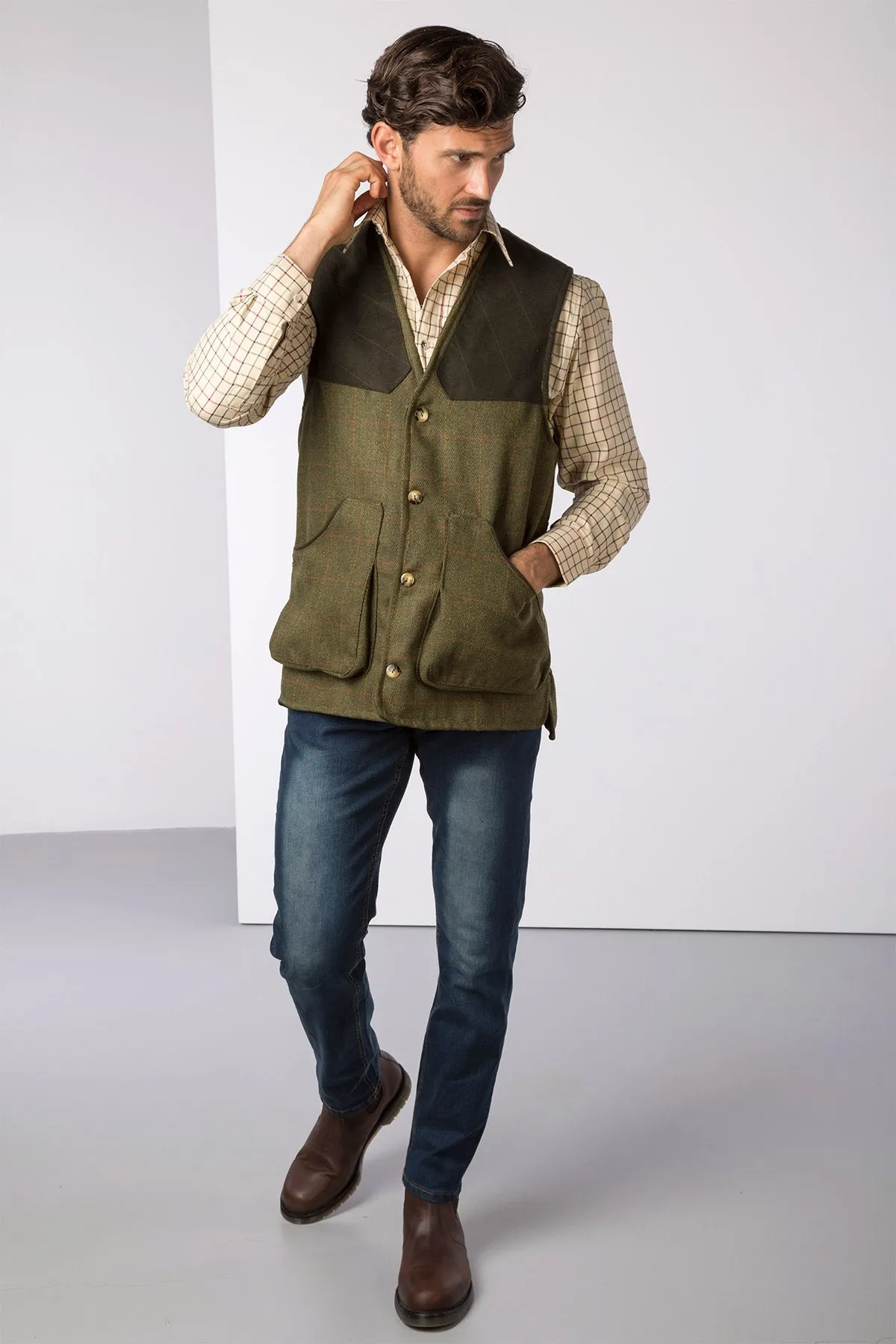 Men's Tweed Shooting Waistcoat - Danby