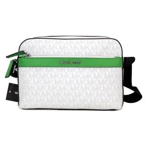 Michael Kors Cooper Small Bright White Palm Signature PVC Utility Crossbody Bag