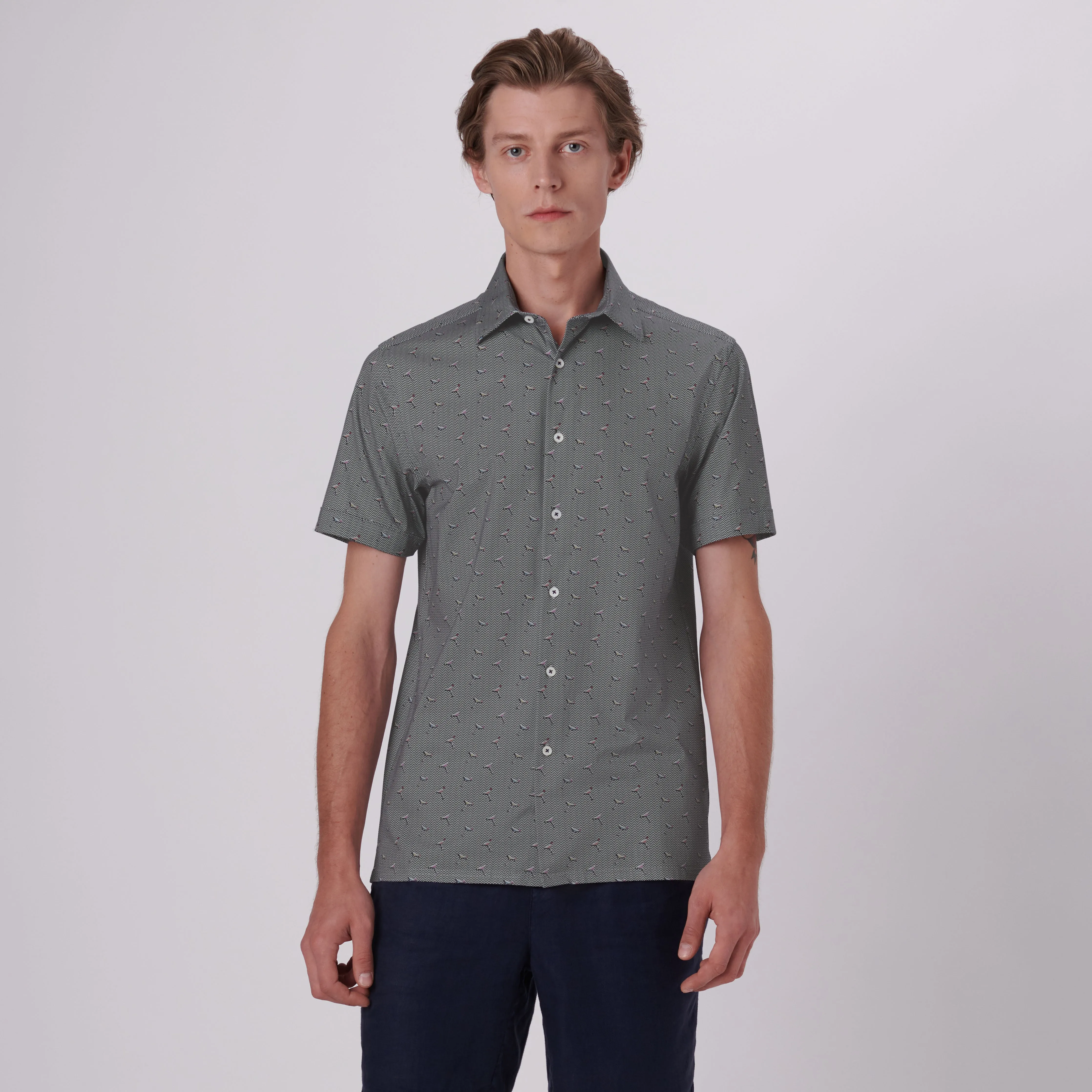 Milo Cocktails Print OoohCotton Short Sleeve Shirt