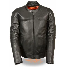 Milwaukee Leather MLM1560 Men's Black Long Body and Vented Motorcycle Leather Jacket