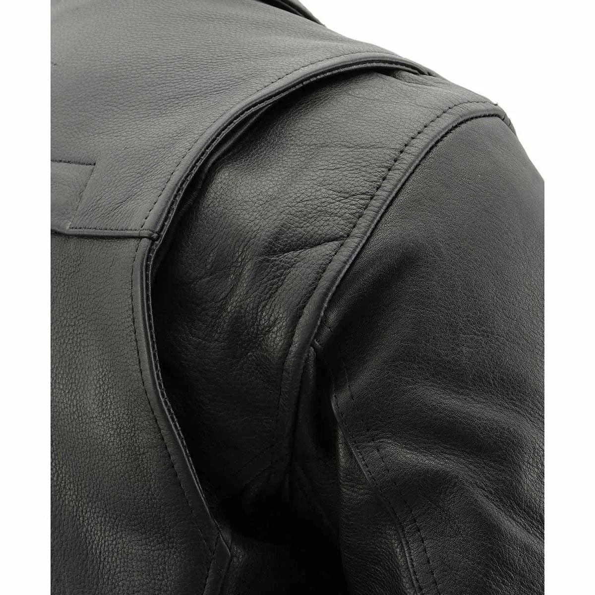 Milwaukee Leather MLM1570 Men’s Black Premium Naked Cowhide Leather Utility Pocket Motorcycle Jacket