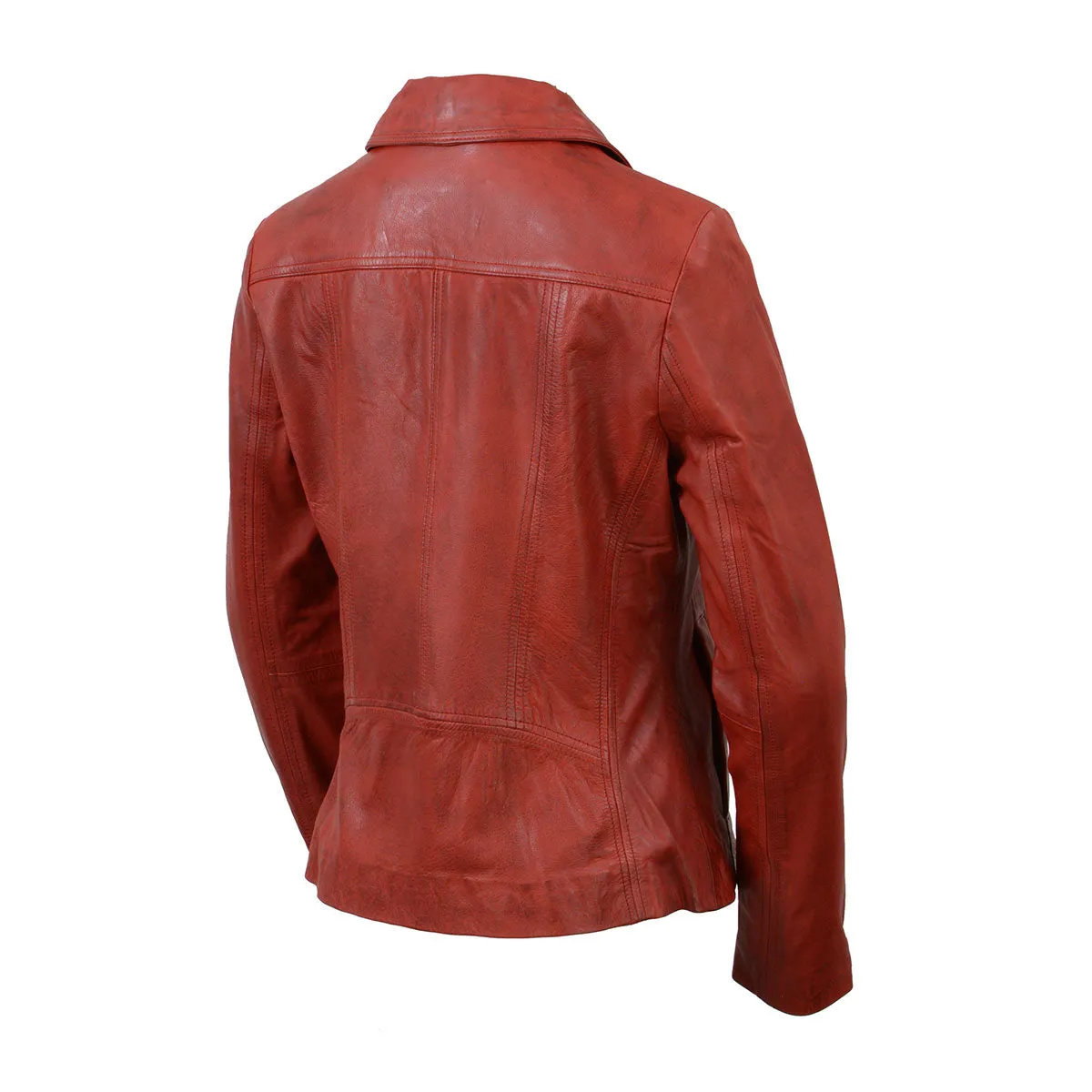 Milwaukee Leather SFL2850 Women's Classic Red Zippered Motorcycle