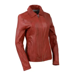 Milwaukee Leather SFL2850 Women's Classic Red Zippered Motorcycle