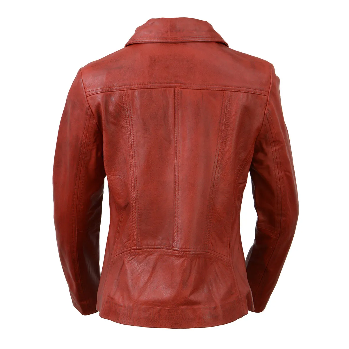 Milwaukee Leather SFL2850 Women's Classic Red Zippered Motorcycle