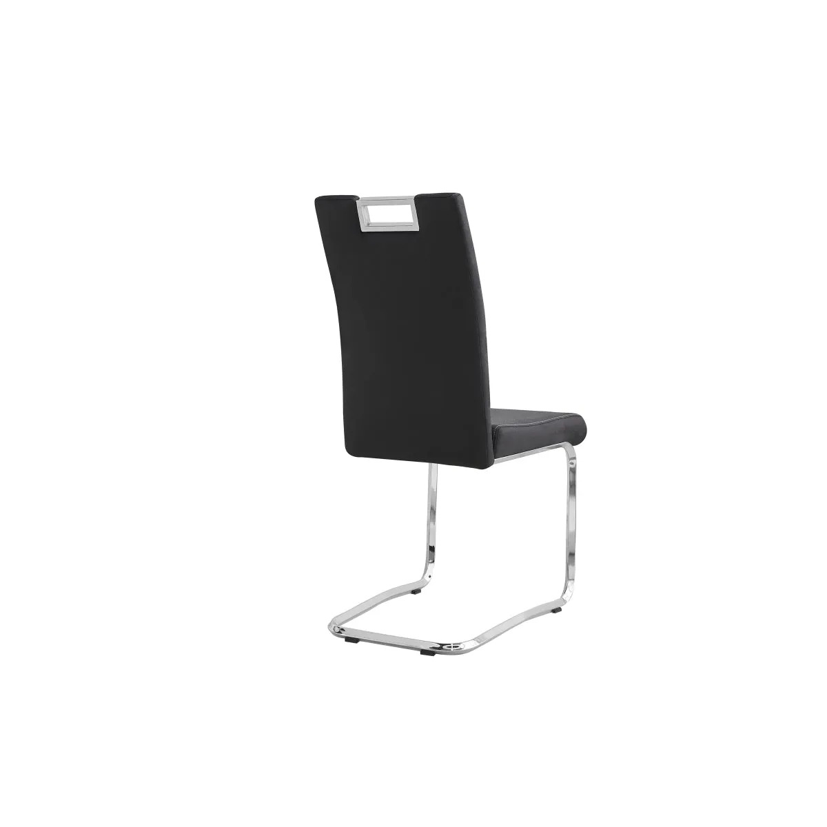 Modern Grey Faux Leather Side Chair with Chrome Finish