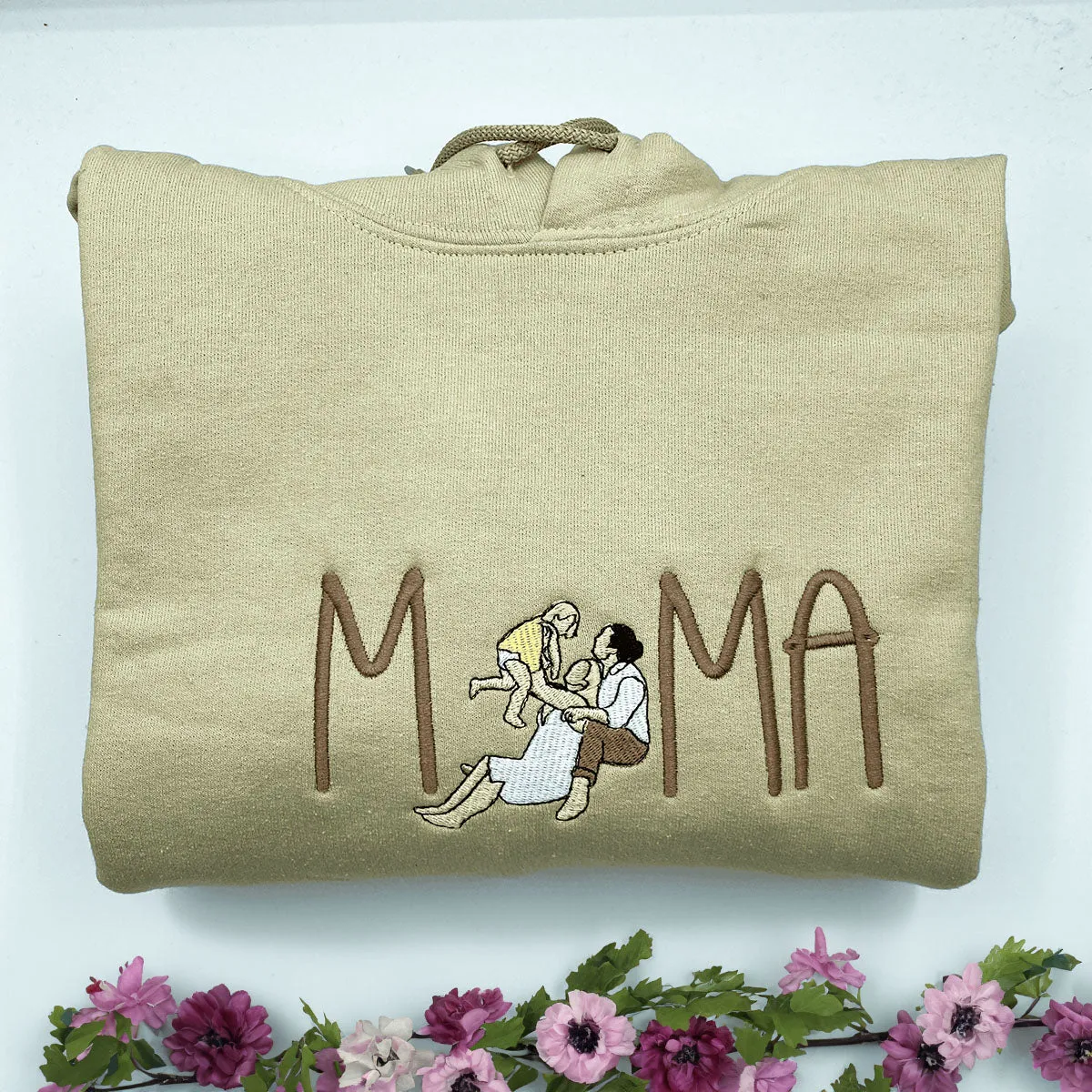 Mom Portrait Sweatshirt or Hoodie from Embroidered Photo, Meaningful Gifts for Mother's