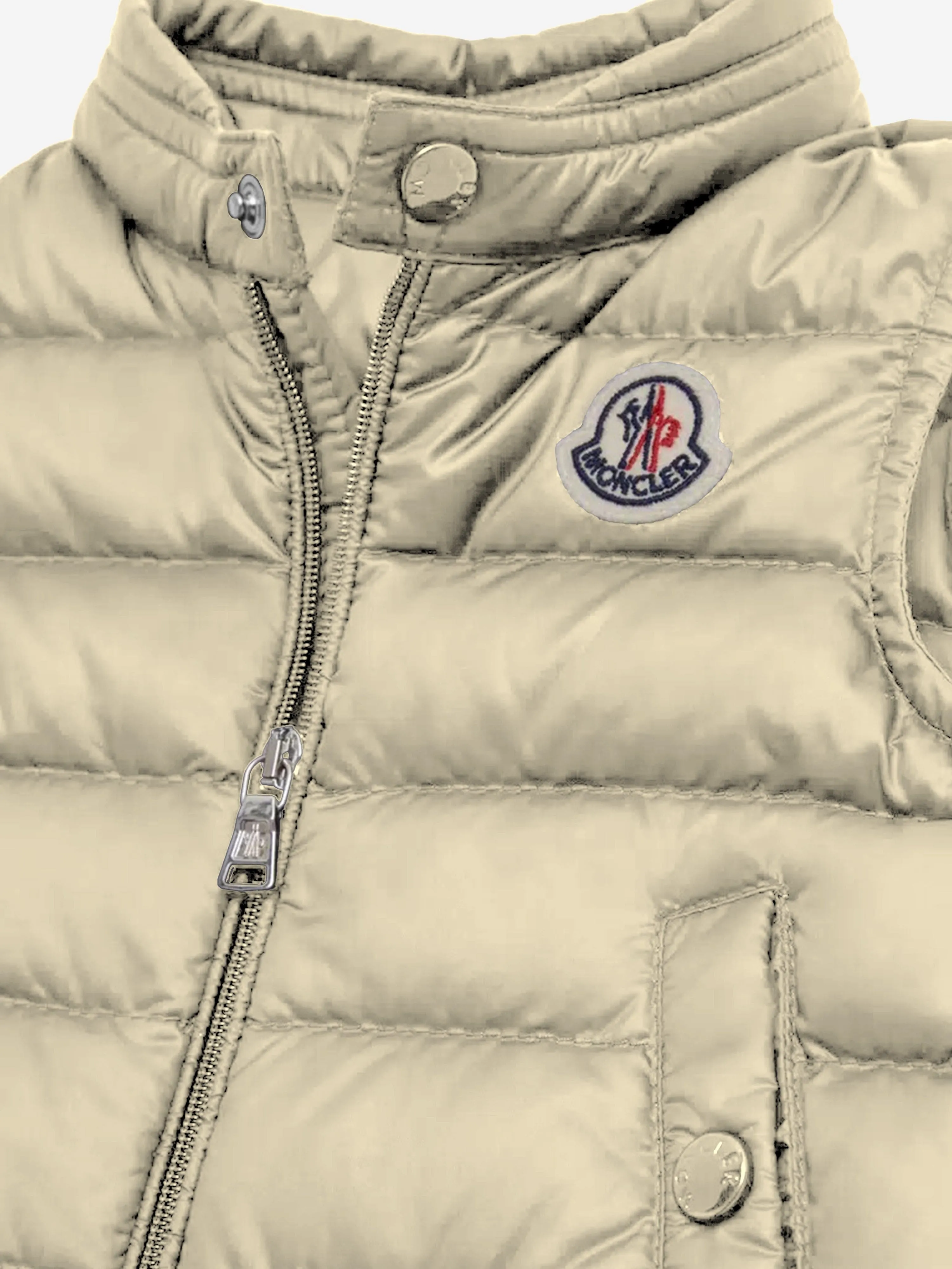 Moncler Enfant Baby Down Padded New Amaury Gilet In Beige