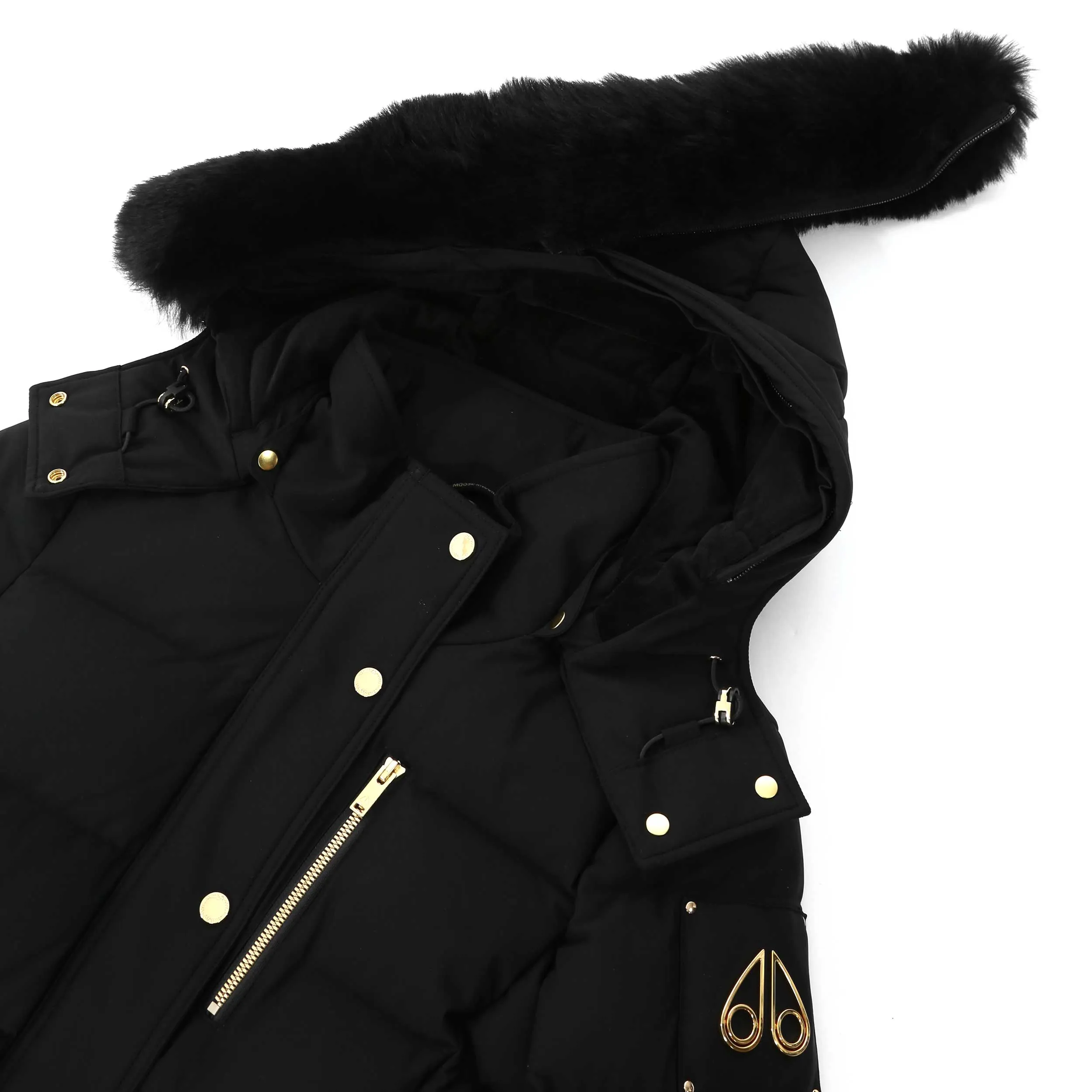 Moose Knuckles Watershed Parka Ladies Jacket in Black & Gold