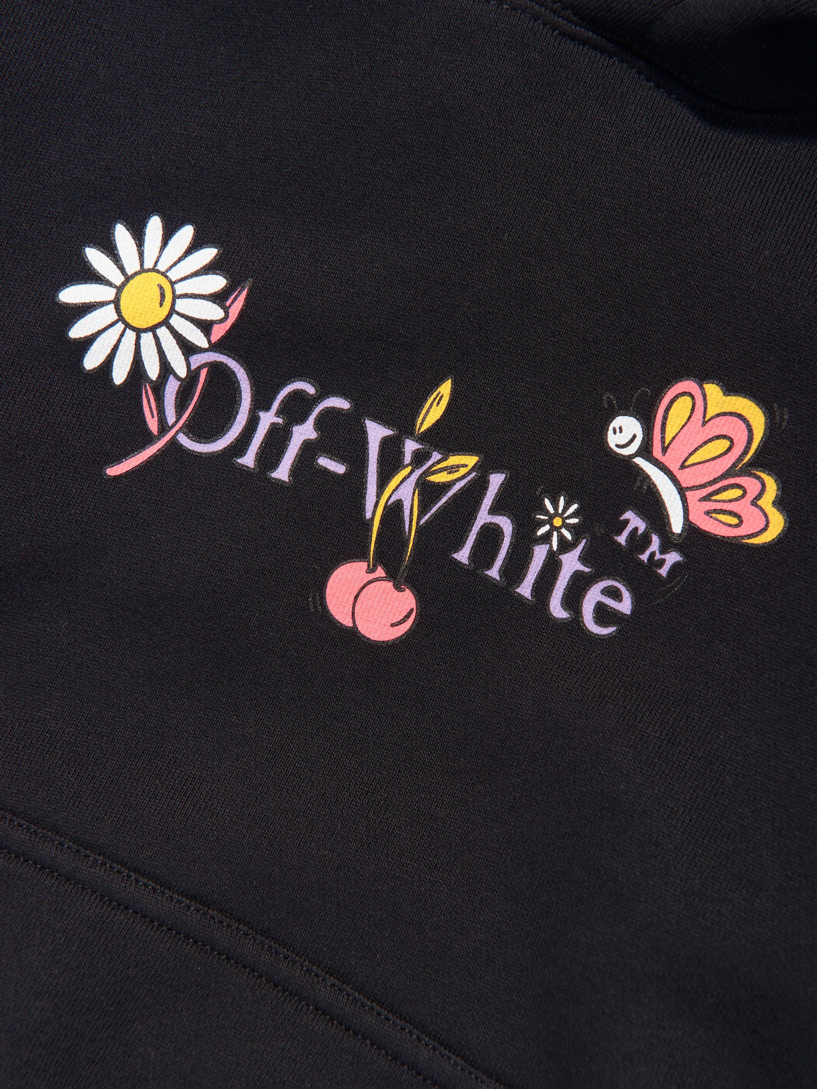 Off-White Girls Funny Flowers Hoodie in Black