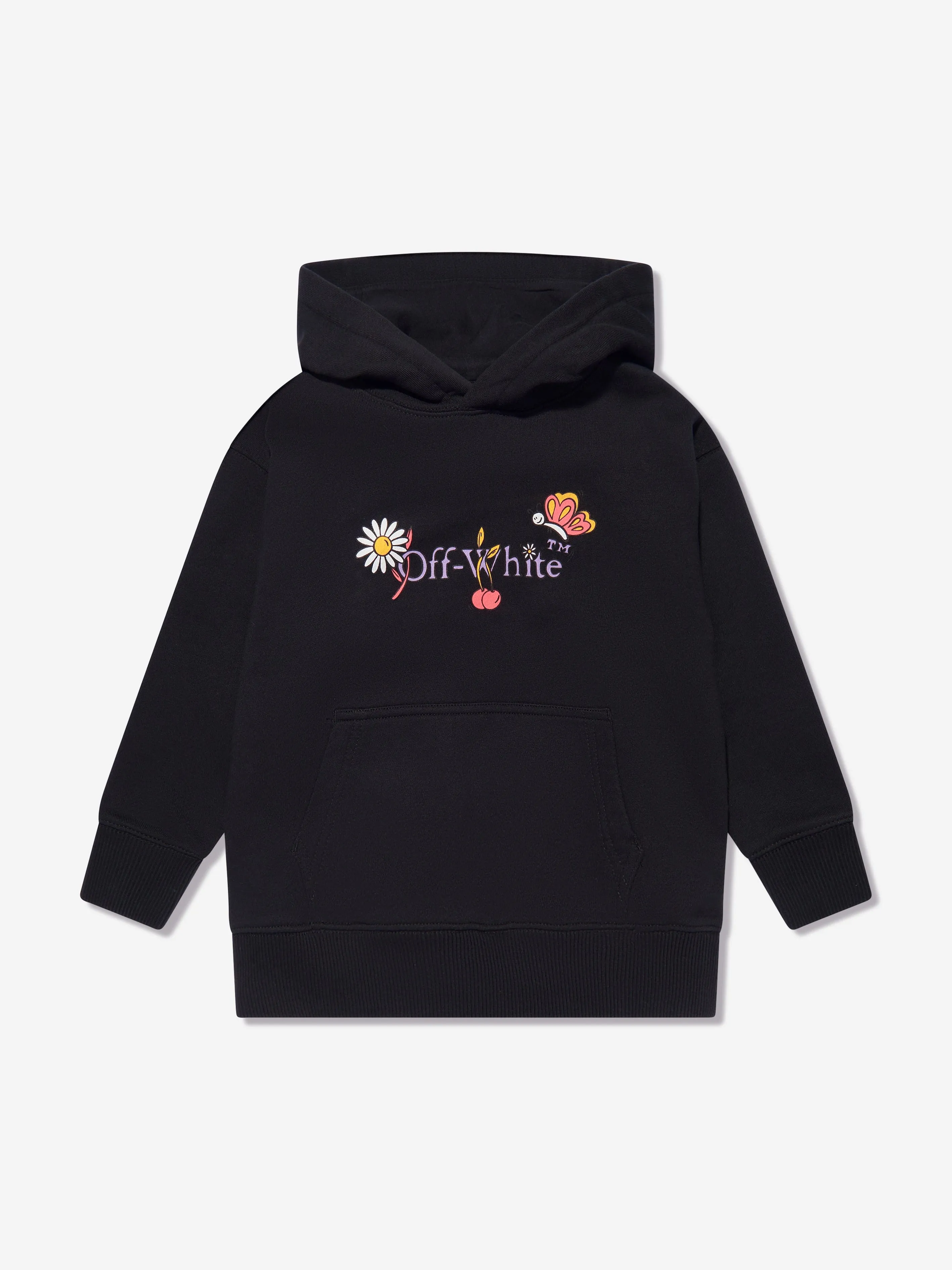 Off-White Girls Funny Flowers Hoodie in Black