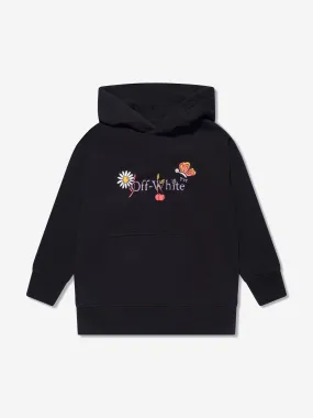 Off-White Girls Funny Flowers Hoodie in Black