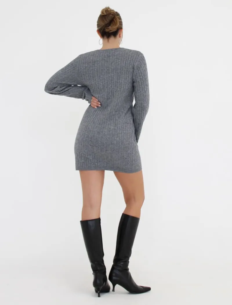 Ojai Mini Dress | Smoke Heather