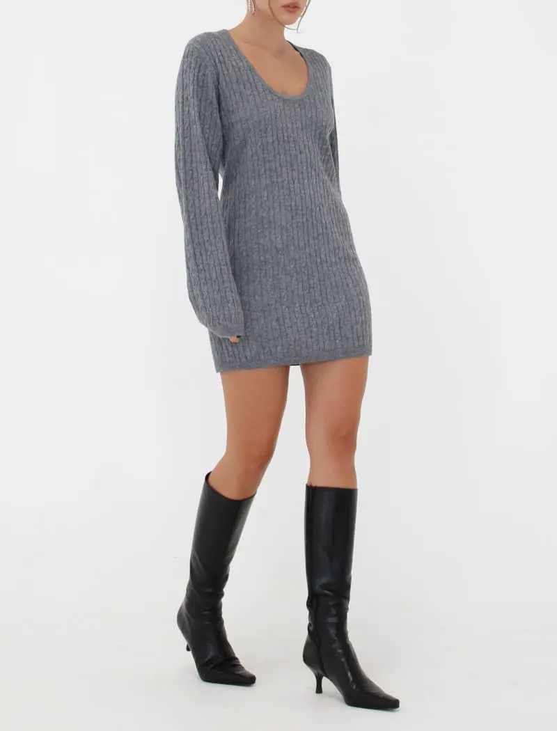 Ojai Mini Dress | Smoke Heather