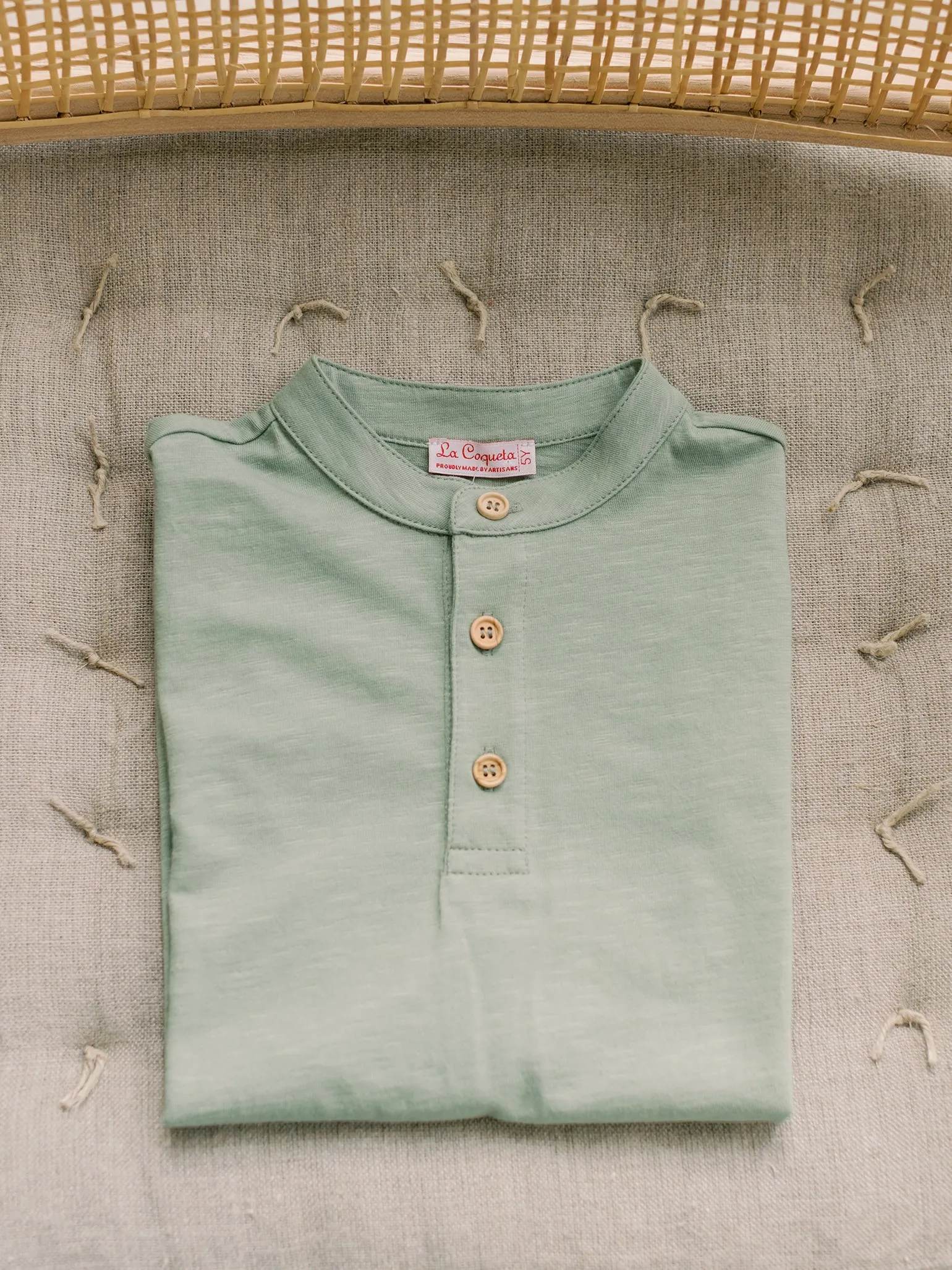 Olive Marco Boy Long Sleeve Polo Shirt