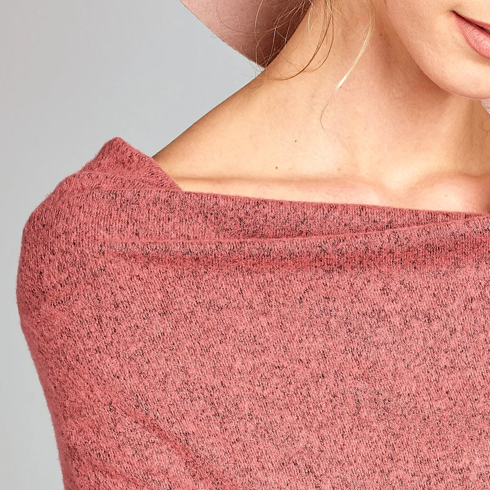 Oversized Cowl Neck Marled Sweater