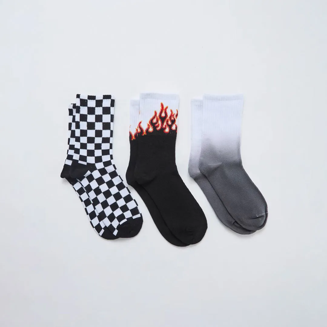 Pack of 3 Flame Pattern Socks