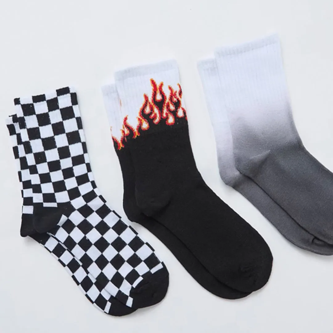 Pack of 3 Flame Pattern Socks