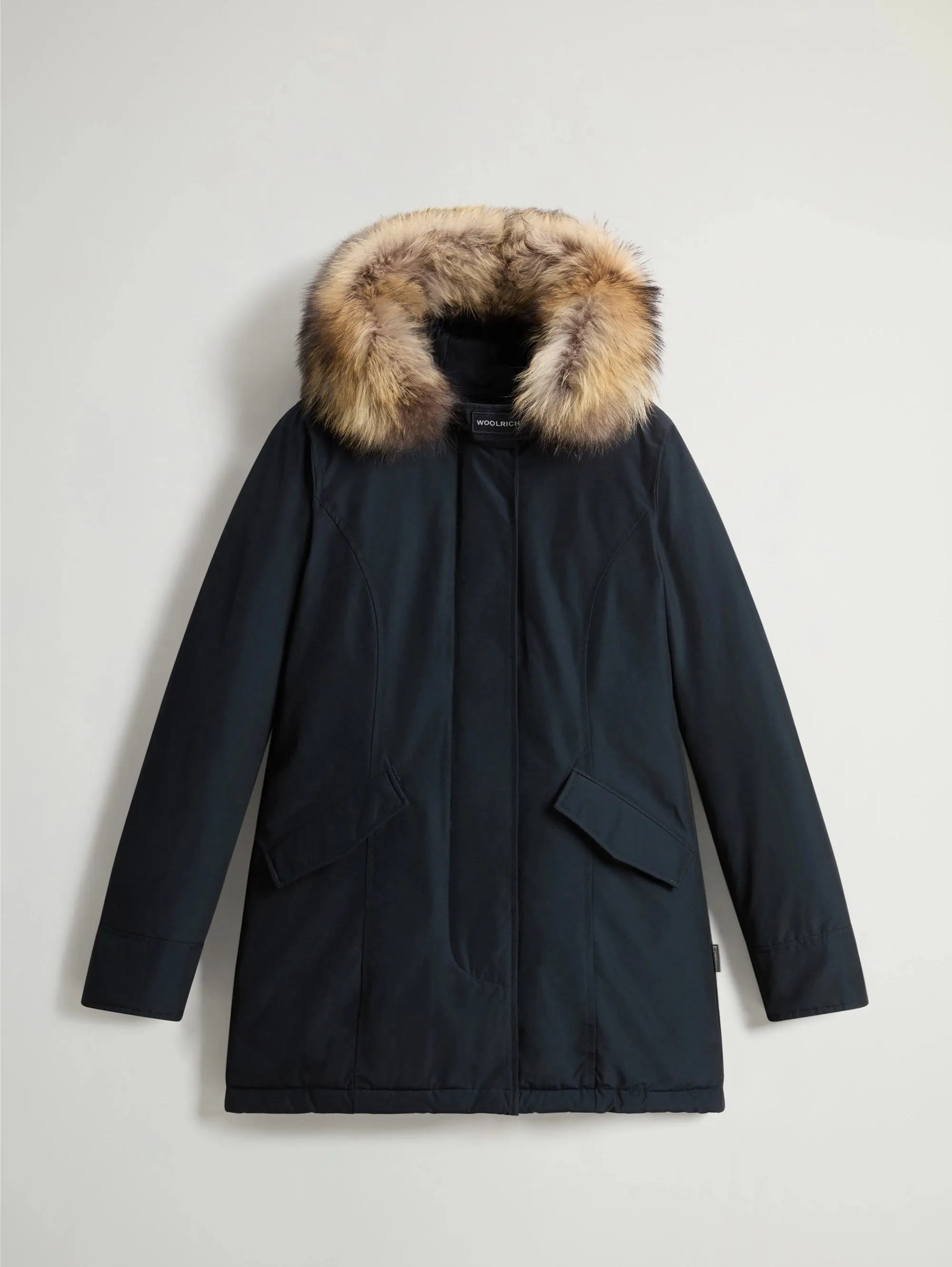 Parka Arctic con Cappuccio in Raccoon Blu