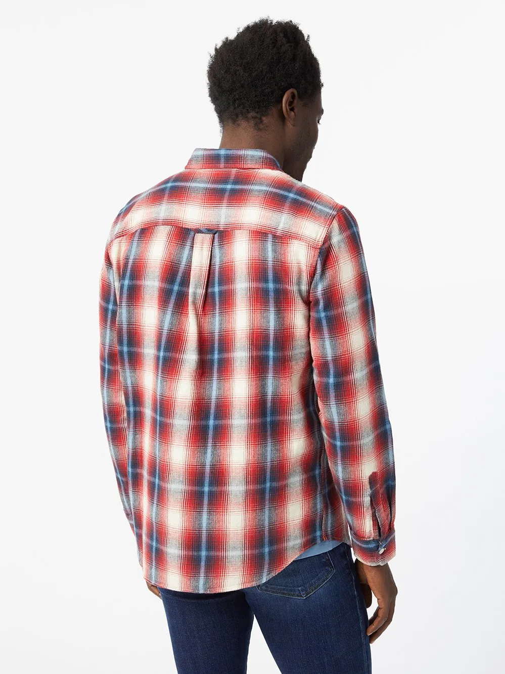 Plaid Double Pocket Shirt -- Spring Red Multi