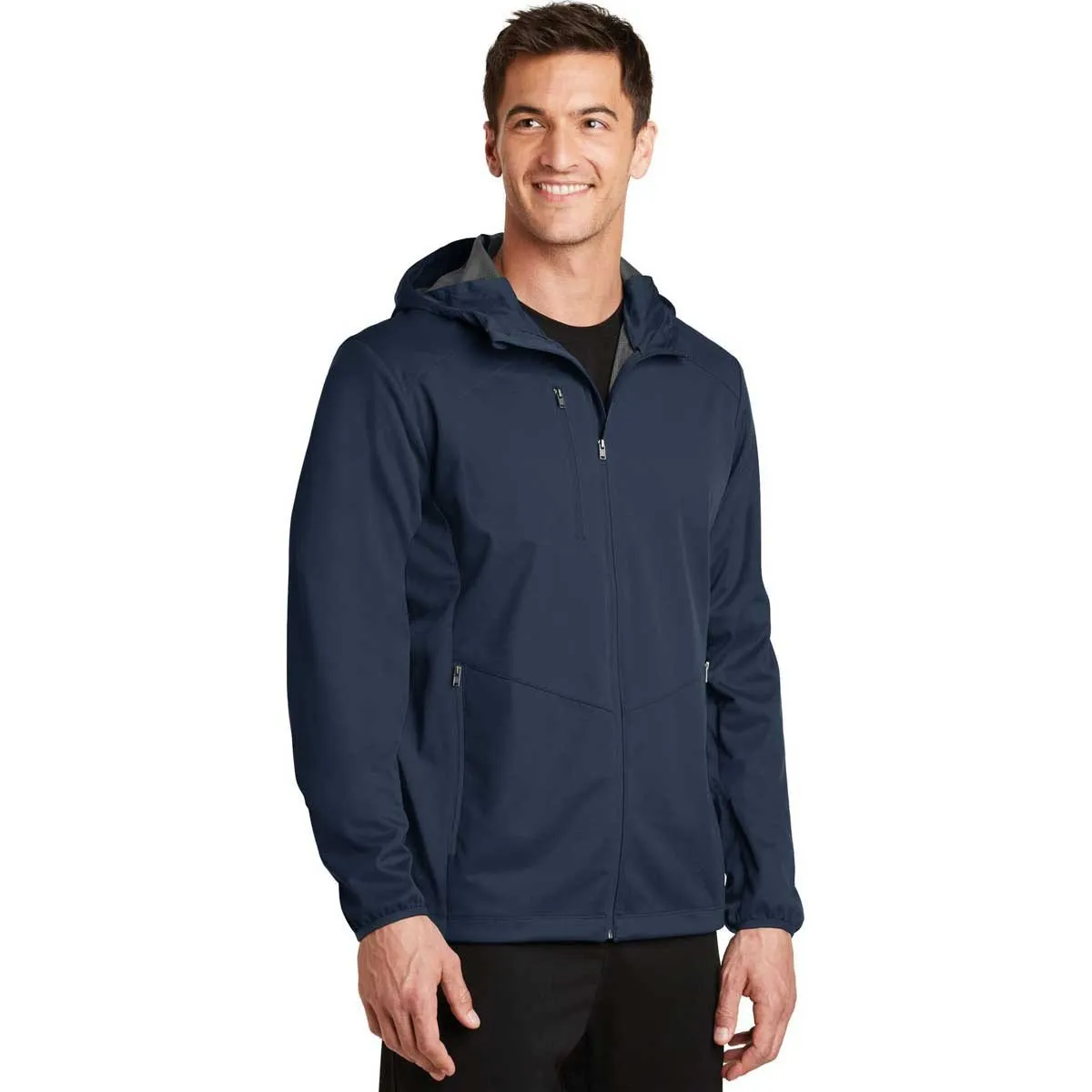 Port Authority Men's Dress Blue Navy Active Hooded Soft Shell Jacket