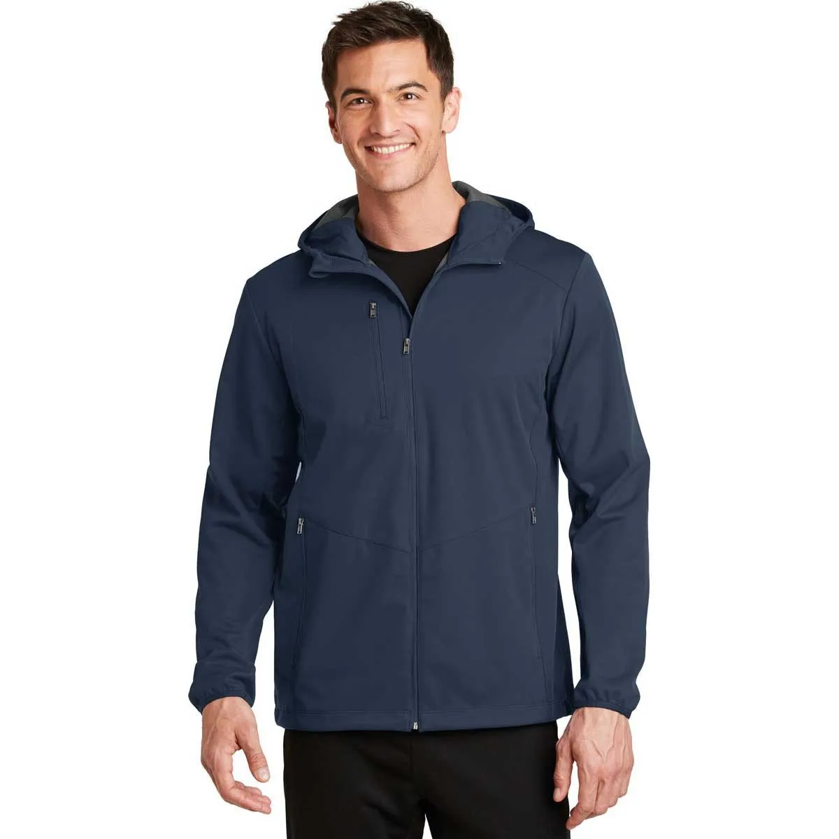 Port Authority Men's Dress Blue Navy Active Hooded Soft Shell Jacket