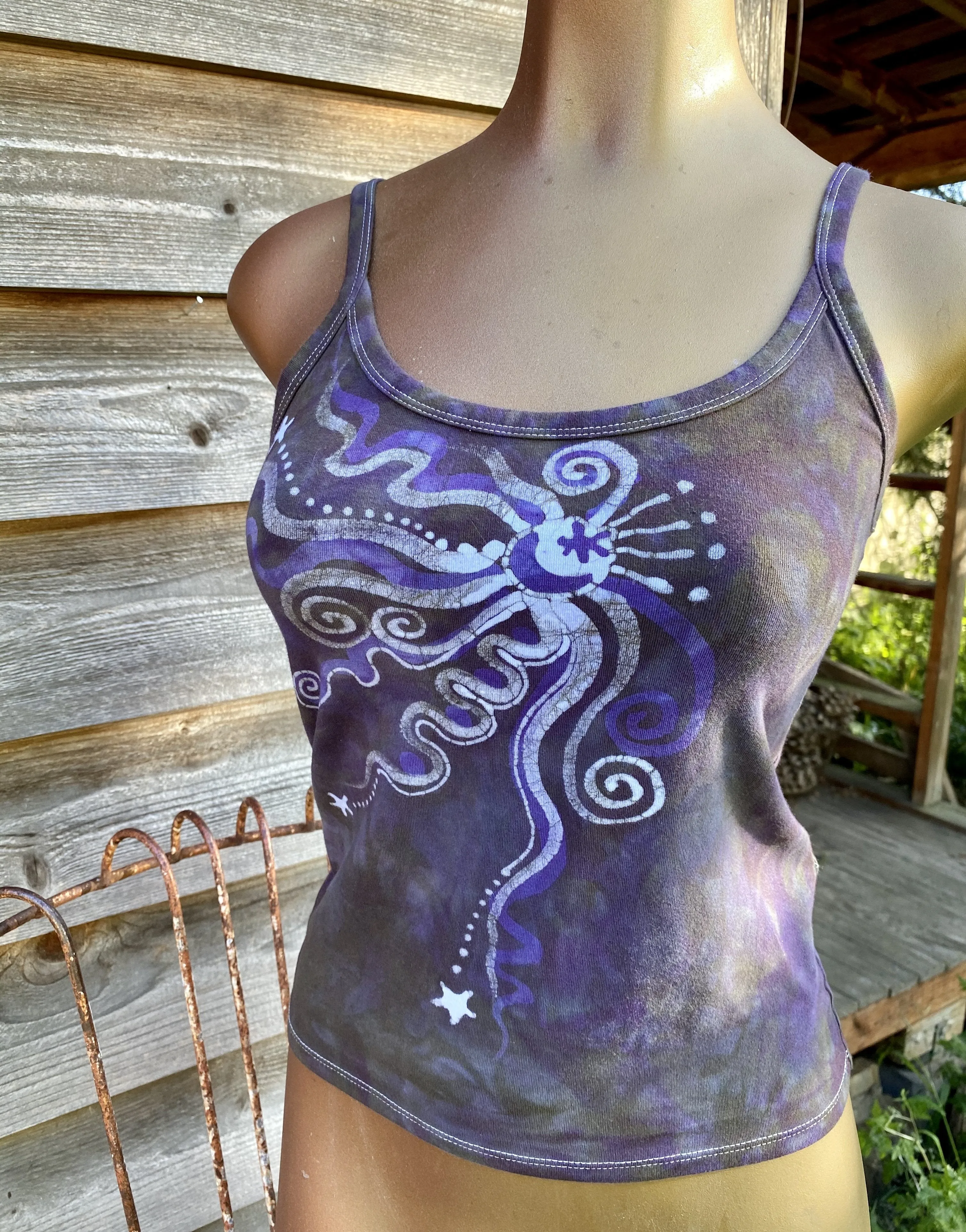 Purple Sage Moonbeams Batikwalla Tank Top